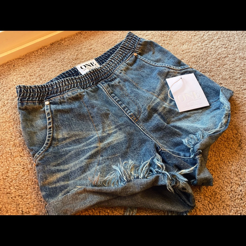 One Teaspoon Slip On Distressed Shorts
